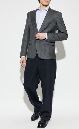 Dolce & Gabbana Pinstripe Patterned Blazer, Mens, Grey