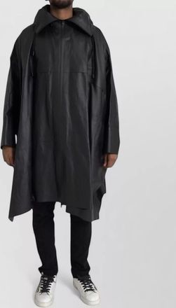 Bottega Veneta lamb leather hooded asymmetric parka jacket