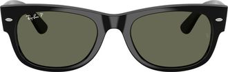 Ray-Ban Mega Wayfarer 55mm Polarized Square Sunglasses in Black /Green Polar at Nordstrom