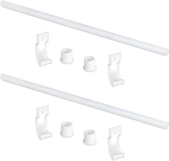 Emuca Emuca - Lote De 2 Barras Para Armario Y Accesorios Jagmet, Longitud 815mm, Acero, Pintado Blanco