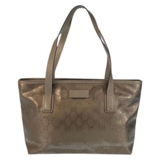Gucci Pre-owned Tote Bags, female, Brown, Size: ONE SIZE Pre-owned GG Imprime PVC Tote Bag
