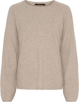 BTF-CPH Rondgebreide trui - Dames - Ronde hals truien - Beige - L - Wol - Truien & Vesten