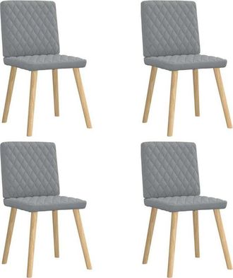 vidaXL Sillas De Comedor 4 Unidades Tela Gris Claro Vidaxl
