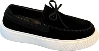 Generic Mens Suede Leather Loafers Slip On Shoes for Men Breathable Comfort Solid Color Casual Wear Versatile Fashion Footwear(Black,10.5)