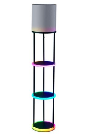 Adesso Keely RGB Color Changing Shelf Floor Lamp in Black at Nordstrom