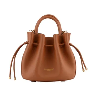 Pourchet Tassen, Dames, Bruin, ONE Size, Leer, Florin Bucket Bag