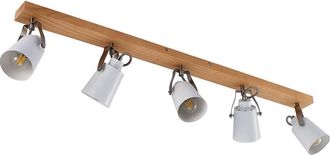 Lindby L&aacute;mpara de techo de madera marr&oacute;n