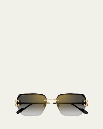 Cartier Rimless Metal Butterfly Sunglasses