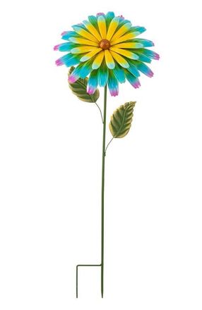 Glitzhome 41H Garden Metal Flower Yardstake in Yellow at Nordstrom, Size Medium