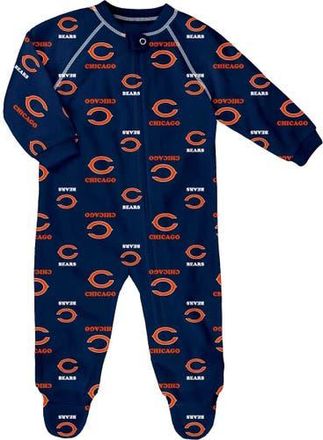 Outerstuff Newborn Navy Chicago Bears Allover Print Raglan Full-Zip Jumper at Nordstrom, Size 0-3M