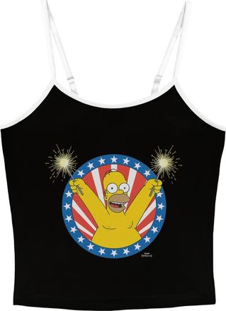 The Simpsons Juniors The Simpsons Festive Homer Portrait Tank Top in Black at Nordstrom, Size X-Large