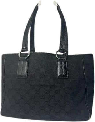 Gucci Pre-owned Monogram Canvas Schoudertas - Dames - Vintage Schoudertas - Zwart - ONE Size - Leer - Vintage