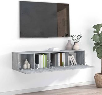 vidaXL Vidaxl - Set De Muebles Para Tv 2 Pzas Madera Contrachapada Gris Sonoma