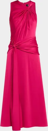 Aidan Mattox Strapless Embroidered Crepe Column Dress