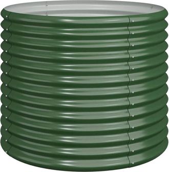 vidaXL Garden Planter Galvanised Steel 80x80x68 cm Green vidaXL