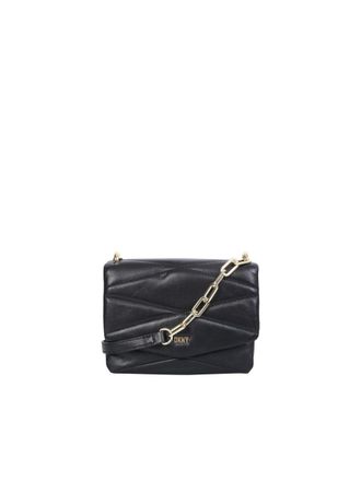 バッグ DKNY leather bag DKNY Black Quilted Leather Gold Hardware Shoulder/Crossbody