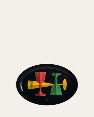 Fornasetti Bicchieri Oval Tray