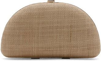Mango Natural Fiber Clutch in Beige at Nordstrom