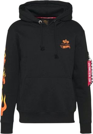 Alpha Industries Flame Hoody - Heren - Hoodies - Zwart - S - Hoodies & sweatvesten