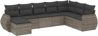 vidaXL Vidaxl - Set De Sof&aacute;s De Jard&iacute;n 8 Pzas Y Cojines Rat&aacute;n Sint&eacute;tico Gris