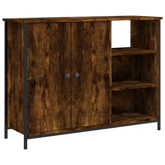 vidaXL Vidaxl - Aparador De Madera De Ingenier&iacute;a Roble Ahumado 100x33x75 Cm