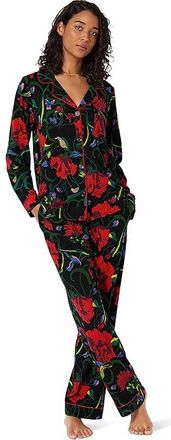 Bedhead Pajamas X Trina Turk Long Sleeve Cotton Knit Classic Pajama Set Womens Pajama Sets Haute Floral : LG (US 12-14), Cotton/Elastane