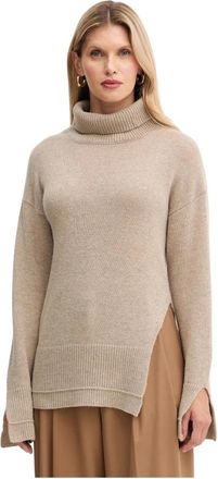 Simona Corsellini Trui met coltrui van wolmix - Dames - Coltruien - Beige - XS - Wol - Truien & Vesten