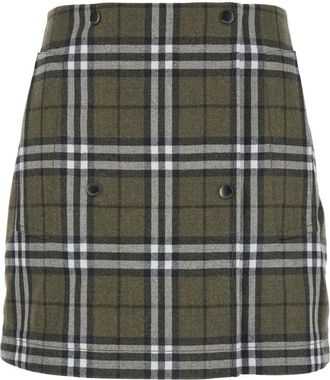 Burberry Green Checks Mini Skirt