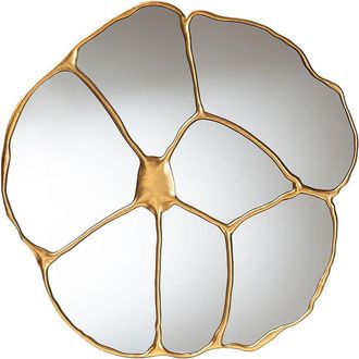 Baxton Studio Novia Antique Goldleaf Flower Accent Wall Mirror