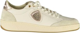 Blauer Leren Sneaker - Dames - Sneakers - Wit - 40 EU - Leer - Schoenen