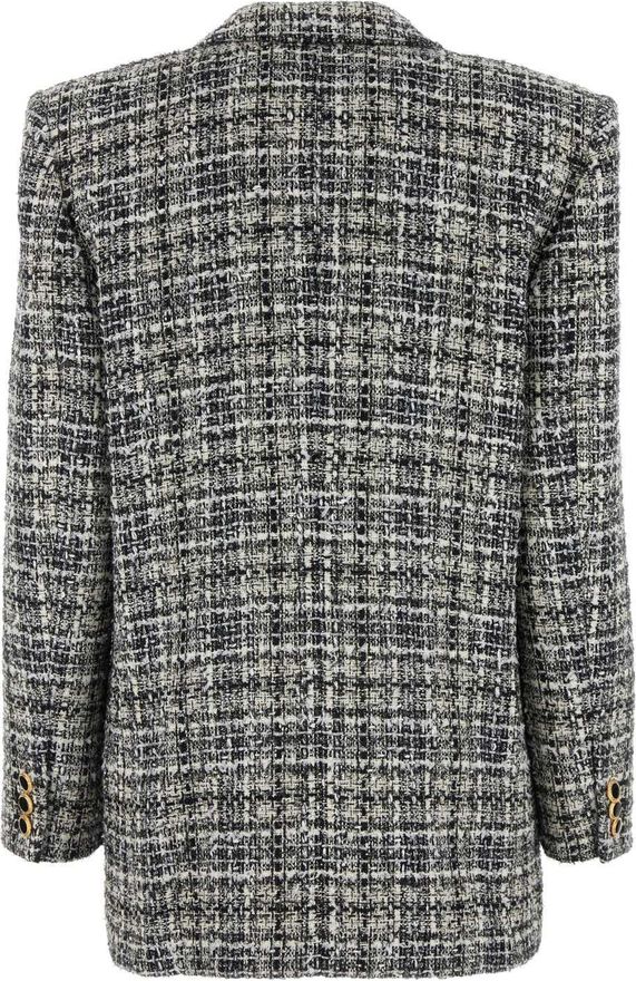 Tweed Double-Breasted Blazer - Black