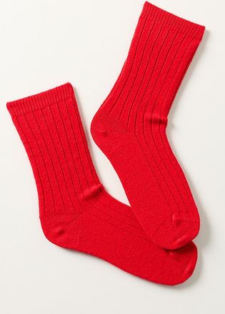 Hansel From Basel Ribbed Cashmere Blend Crew Socks