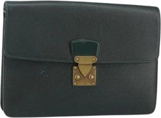 Louis Vuitton Pre-owned Clutches, female, Green, Size: ONE SIZE Pre-owned Vintage Leather Clutch