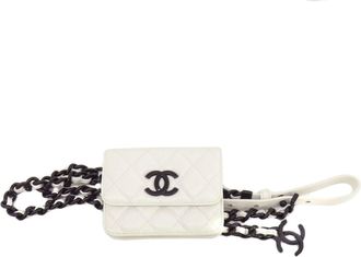 Chanel Black White Caviar Leather Fanny Pack (Pre-Owned)