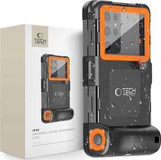 OEM Funda Impermeable Universal Para Buceo Tech-protect Ipx8 Negro/naranja