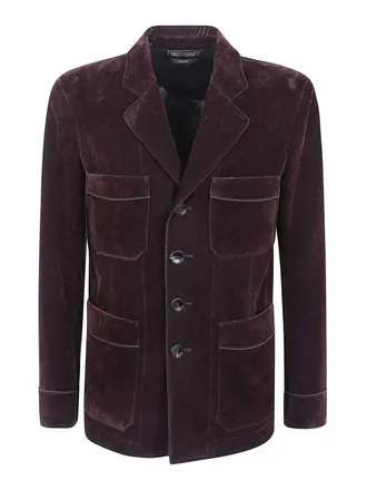 Tom Ford Washed Flocked Tricotine Four Pocket Jacket