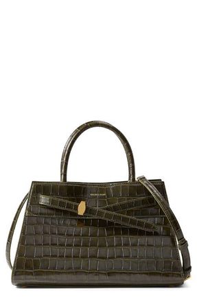Veronica Beard Croc Embossed Dash Bag in Cypress at Nordstrom