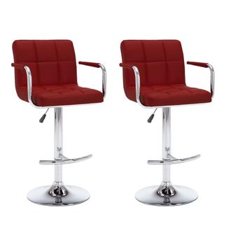 vidaXL Sgabelli Da Bar 2 Pz Rosso Vino In Similpelle - Vidaxl