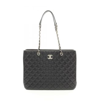 Chanel Black Leather Tote Bag (Pre-Owned)