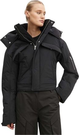 Heliot Emil Cropped Asymmetrical Puffer Jacket - Dames - Winterjassen - Zwart - XS - Jassen