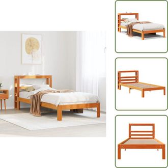 vidaXL Letto con ripiani - vidaXL Letto senza Materasso Marrone Cera 75x190 cm in Legno di Pino - Letto in pino