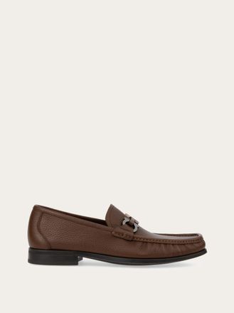 Ferragamo Men Gancini ornament loafer Brown Size 10.5