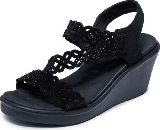 Skechers womens Rumble on - Sassier Dayz, Black/Black, 3 UK