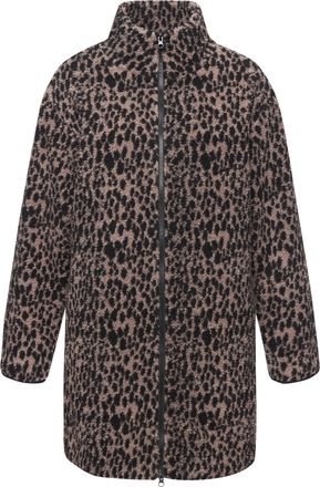 Lascana Fleecejacke LASCANA, Damen, Gr. 36/38, braun (leo, braun), Fleece, Obermaterial: 100% Polyester, Jacken Fleecejacke, im Leomuster in weicher Fleece-Qu