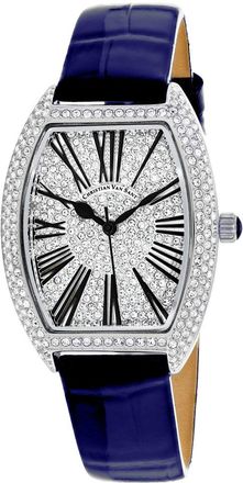 Christian Van Sant Womens Chic Silver Tonneau 36mm