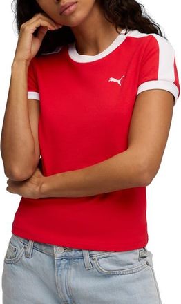 Puma T7 Slim Fit T-Shirt in For All Time Red at Nordstrom, Size X-Small