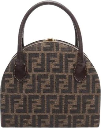 Fendi Pre-owned Handbags, female, Brown, Size: ONE SIZE Pre-owned Vintage Canvas Handbag