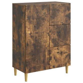 vidaXL Aparador Roble Ahumado 66 X 34,5 X 90 Cm Madera De Ingenier&iacute;a Vidaxl