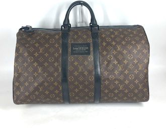 Louis Vuitton Black Brown Monogram Canvas Boston Bag (Pre-Owned)