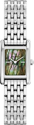 Tory Burch The Small Eleanor Mother-of-Pearl Tank Bracelet Watch, 19mm x 22mm in Silver/Abalone at Nordstrom